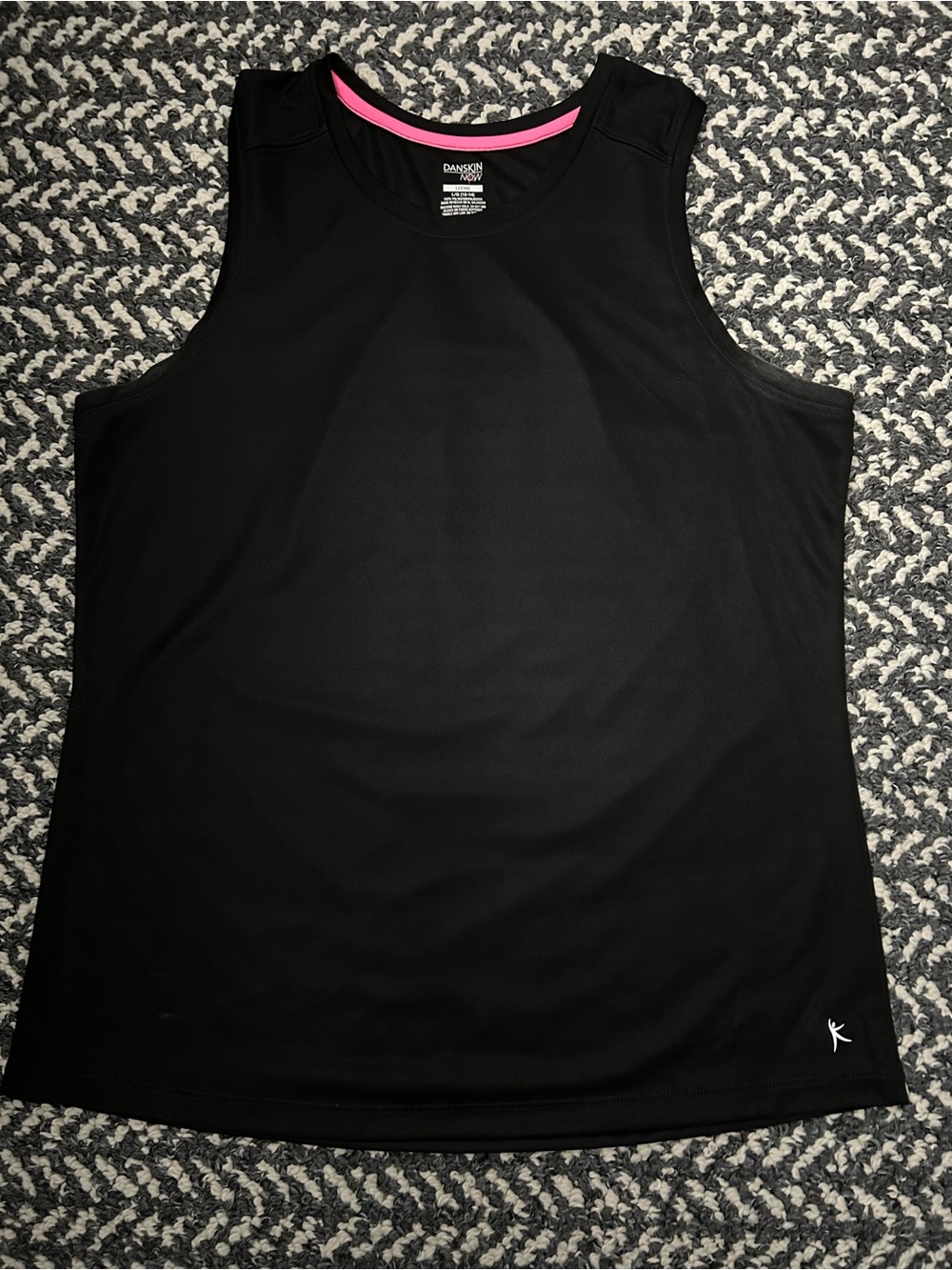 Danskin Black Tank with Pink Trim